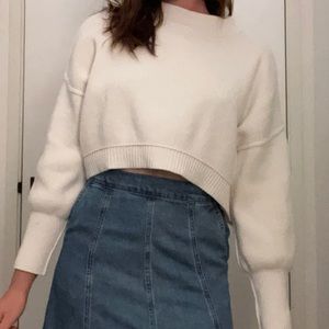 FREE PEOPLE white cropped sweater